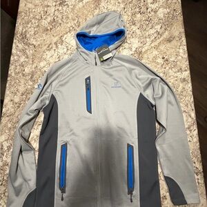 Eddie Bauer Men's Gray and Blue Performance Jacket